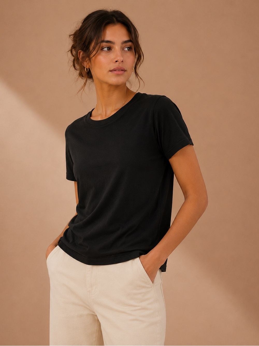 Z Supply Black Short Sleeve Crew Tee Size L